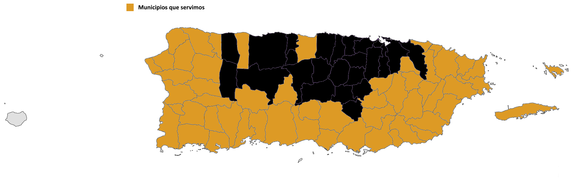 Mapa zonas en servicio.